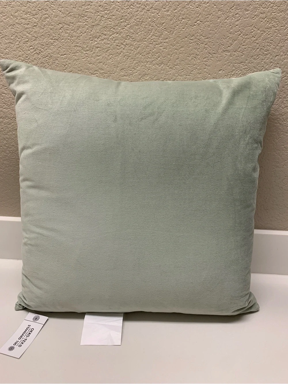 WORLD MARKET Velvet Throw Pillow Sage Green 18” Square